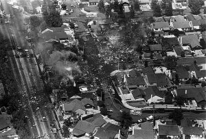 Aug. 31, 1986: The scene in Cerritos where the crash of Aeromexico DC-9 killed 82 people.