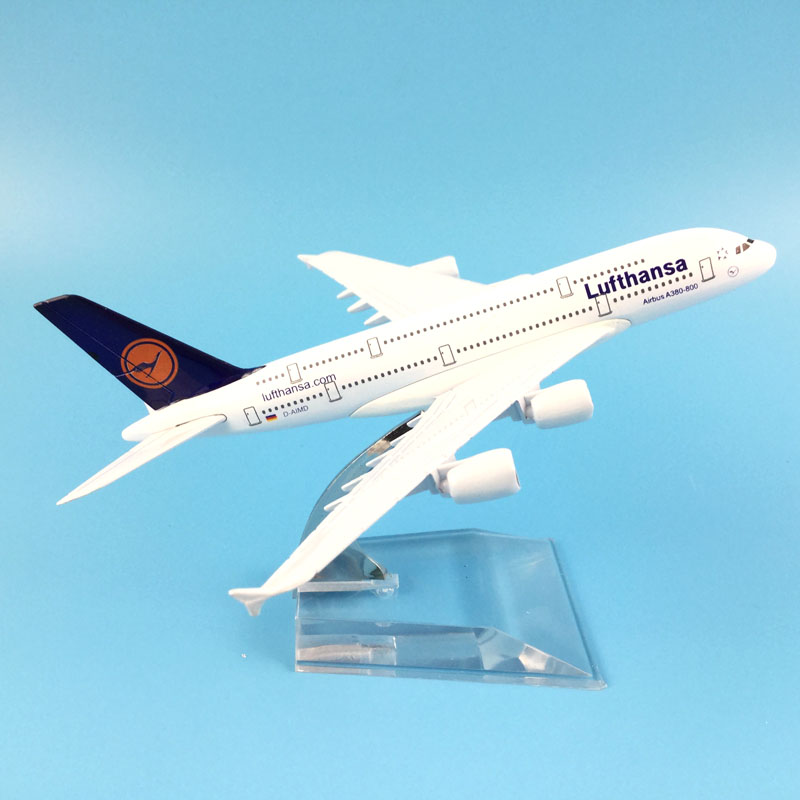 LED Light 45cm A380 Lufthansa Airbus Aeroplane Plane Model Airways Airline Gift 
