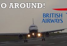 VIDEO British Airways A319 go around at Leeds Bradford Airport with ATC during Storm #Erik